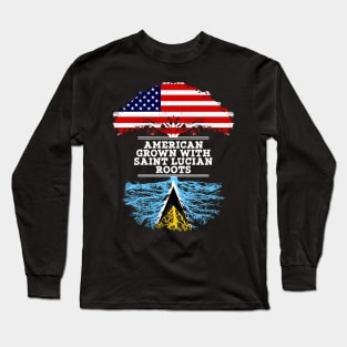 American Grown With Saint Lucian Roots - Gift for Saint Lucian From Saint Lucia Long Sleeve T-Shirt